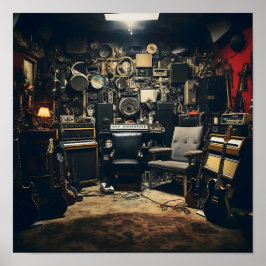 Póster Grungy Rock Music Studio