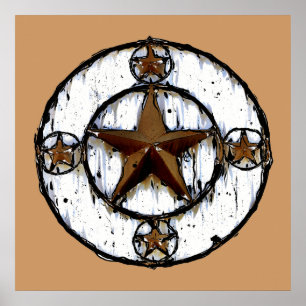 PÓSTER GRUNGY TEXAS STAR