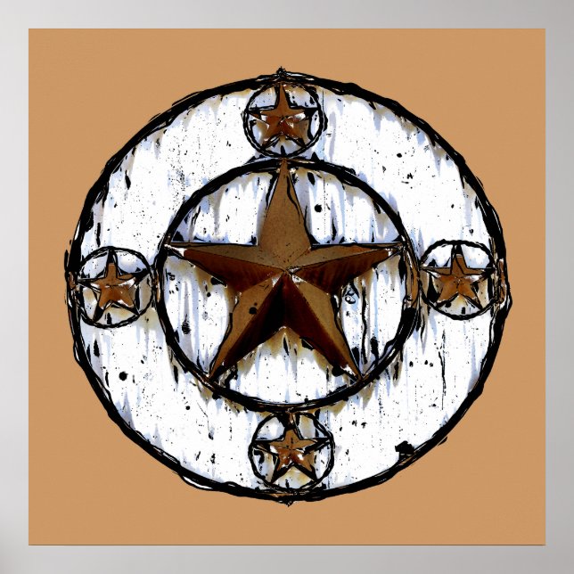 PÓSTER GRUNGY TEXAS STAR (Frente)
