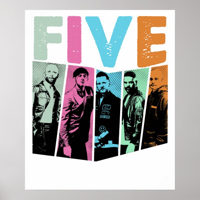 Póster grupo de chicos five  (Frente)
