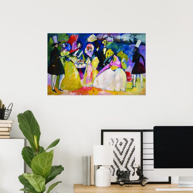Póster Grupo de Crinolines por Wassily Kandinsky (Oficina en casa)