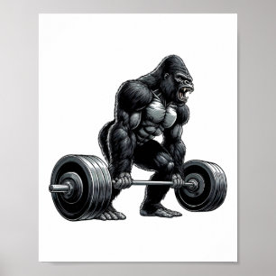 Póster Grupo de Fitness Gym Squad Gorila Levantamiento de