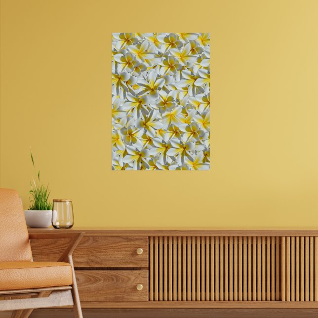 Póster Grupo De Flores Frangipanas Amarillas Y Blancas, (Salón 2)