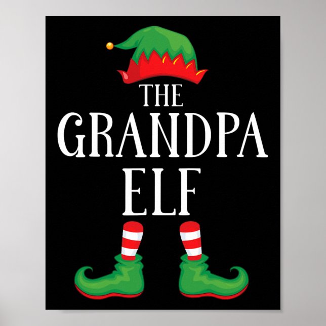 Póster Grupo de fósforo del abuelo Elf Navidad Familia di (Frente)