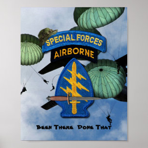 Póster Grupo de Fuerzas Especiales Berets Verdes SFG SF V