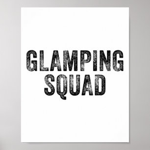 Póster Grupo de Glamping Divertido Viaje de Camping Famil