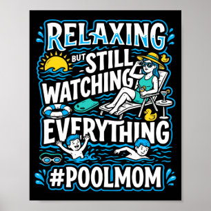 Póster Grupo de madres nadadoras en la piscina de hombres