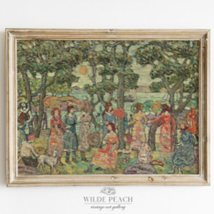 Póster Grupo de mujeres en un parque Pintura de época