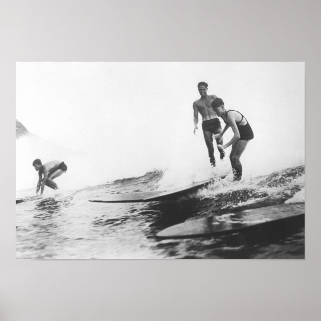 Póster Grupo de Surfistas de Honolulu, Hawaii (Frente)