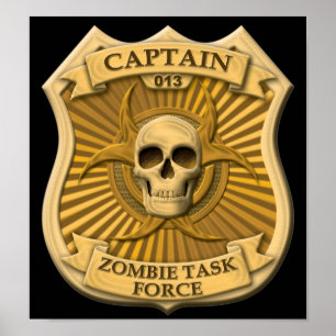 Póster Grupo de trabajo del zombi - capitán Badge