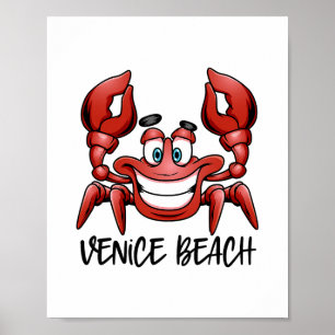 Póster Grupo de Vacaciones en Venice Beach California Flo