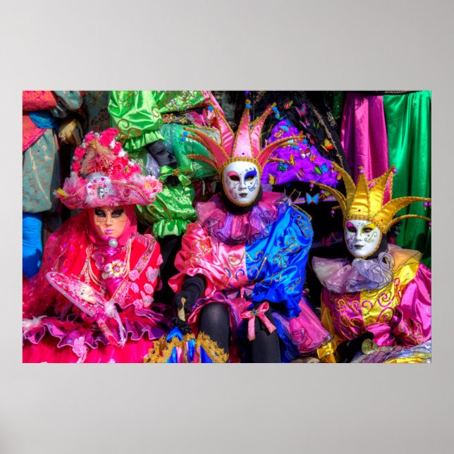 Póster Grupo En Costuma De Carnaval, Venecia (Frente)