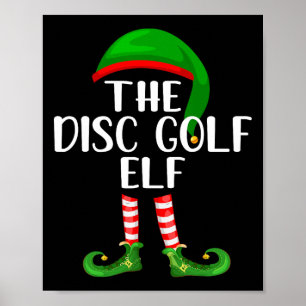 Póster Grupo Familiar a Juego El Elfo de Disc Golf Navida