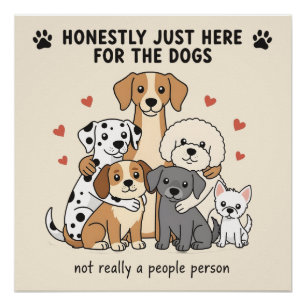 Póster Grupo familiar de perros lindos para madres de per