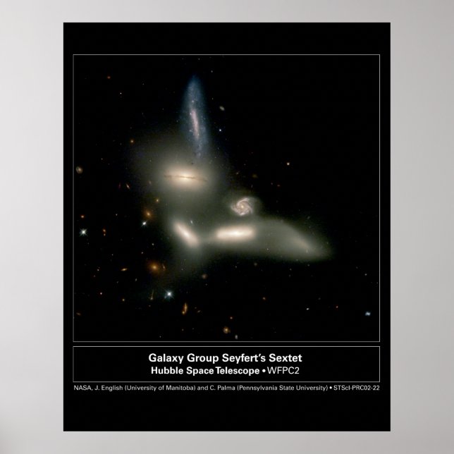 Póster Grupo Galaxy Telescopio Sextet Hubble (Frente)