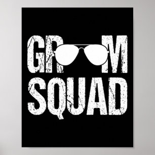 Póster Grupo Groomsman Partido Bachelor Groom Squa