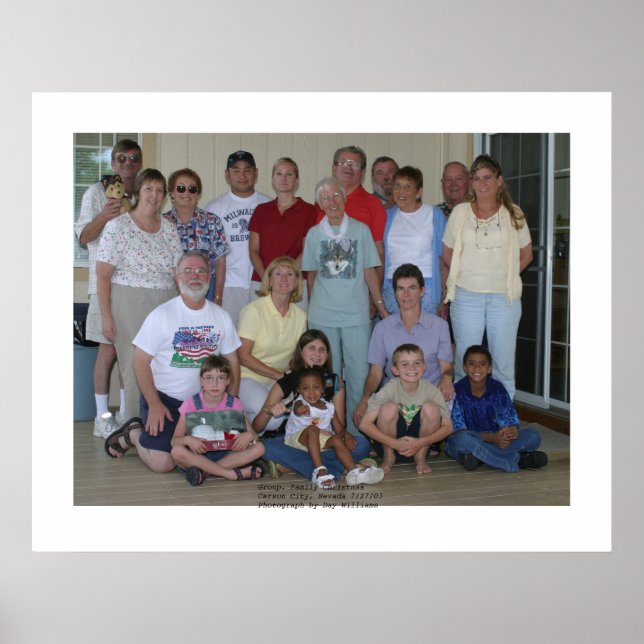 Póster Grupo, Navidades familiares, Carson City, NV 7/27/ (Frente)
