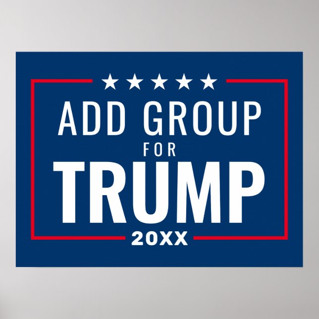 Póster Grupo personalizado para Trump 2024 - azul rojo (Frente)