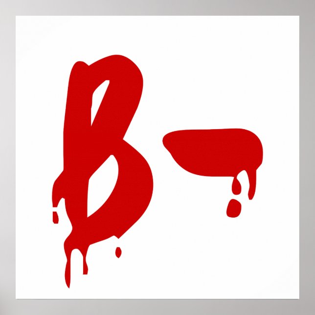 Póster Grupo sanguíneo B - Hospital negativo de #Horror (Frente)