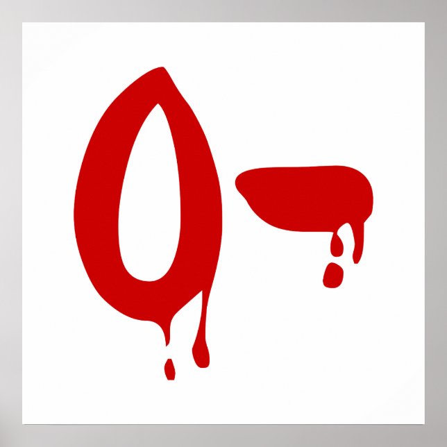 Póster Grupo sanguíneo O- Hospital negativo de #Horror (Frente)