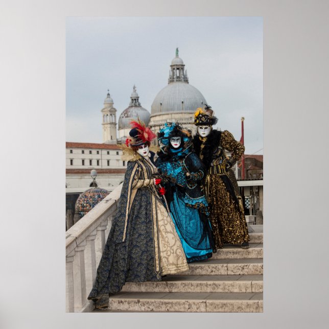 Póster Grupo Sobre Puente En Carnaval, Venecia (Frente)