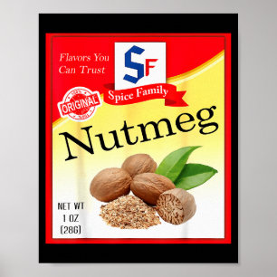Póster Grupos de Nuez Moscada Disfraz Divertido Familia C