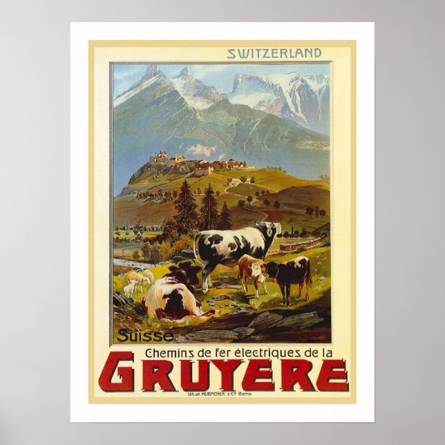 Póster Gruyere Vintage Travel (Frente)