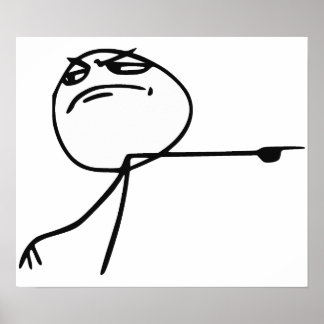 Póster GTFO Salir De Guy Rage Face Meme De Comic