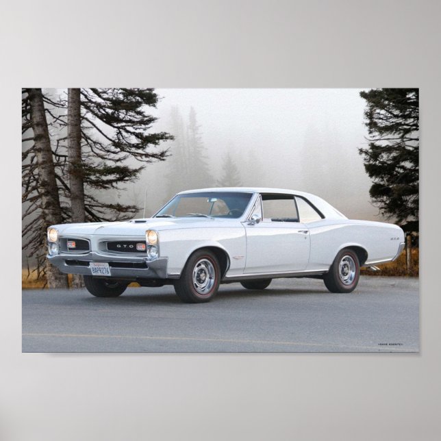 Póster GTO blanco Pontiac II de 1967 (Frente)