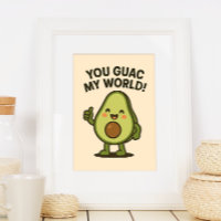 Guac Mi Mundo. Cute Funny Kawaii Aguacate Pun
