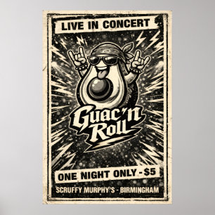 Póster Guac 'n Roll - Guac Pack - Amantes de la Comida