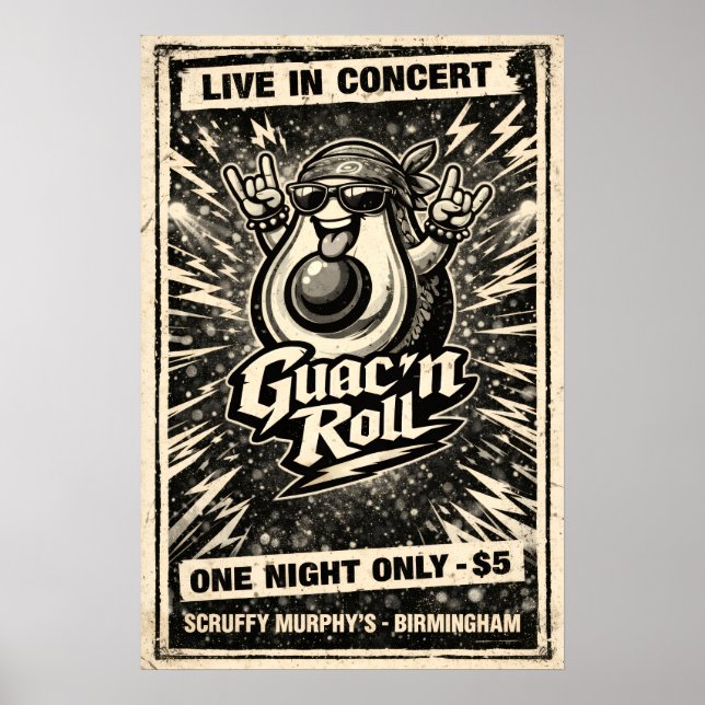 Póster Guac 'n Roll - Guac Pack - Amantes de la Comida (Frente)
