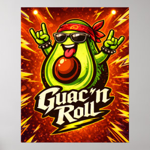 Póster Guac 'n Roll - Guac Pack - Amantes de la Comida