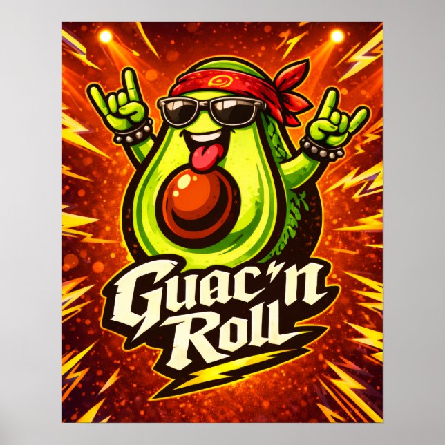 Póster Guac 'n Roll - Guac Pack - Amantes de la Comida (Frente)