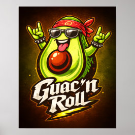 Póster Guac 'n Roll - Paquete de Guac - Amantes de la Com