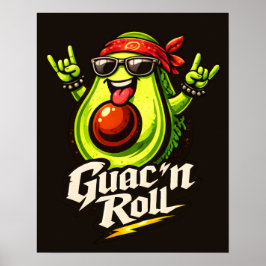 Póster Guac 'n Roll - Paquete de Guac - Amantes de la Com
