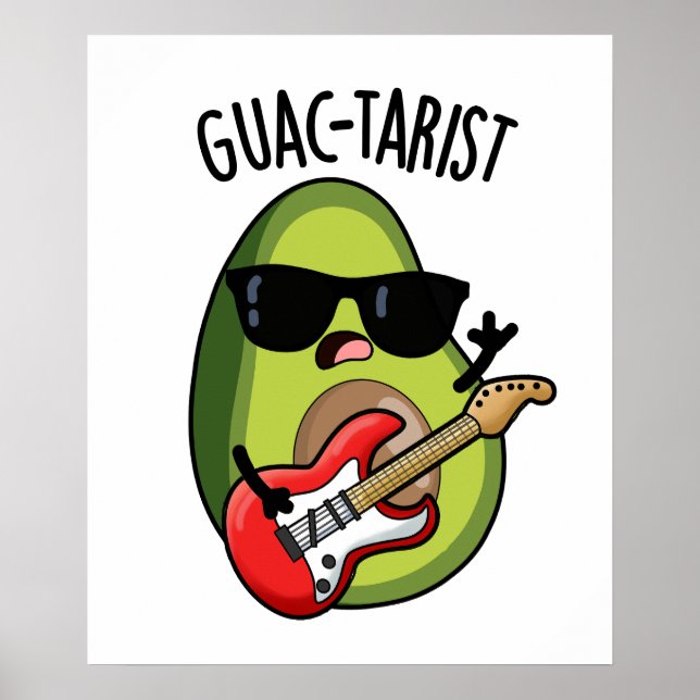 Póster Guac-tarista Funny Aguacate Pun (Frente)