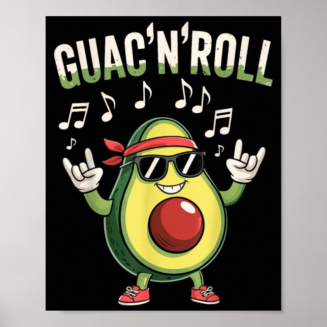 Póster Guac'n'roll aguacate rock  (Frente)