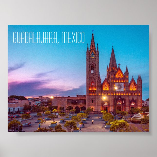 Póster Guadalajara, Iglesia de México (Frente)