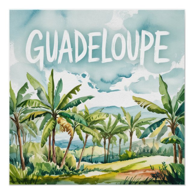 Poster Guadeloupe Aquarelle (Anverso)