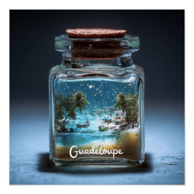 Póster Guadeloupe Enchantée dans une Bouteille Miniature (Anverso)