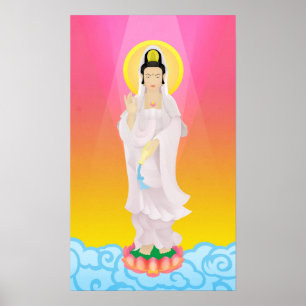 Póster guan yin en art deco