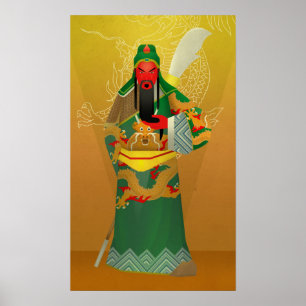 Póster guan yu o guan gong