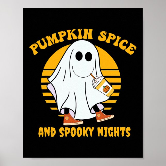 Póster Guantánime Calabaza Spice Latte Caída Vibe Hallowe (Frente)
