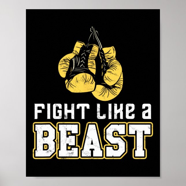 Póster Guantes de boxeo boxeo tailandés Muay Thai kickbox (Frente)