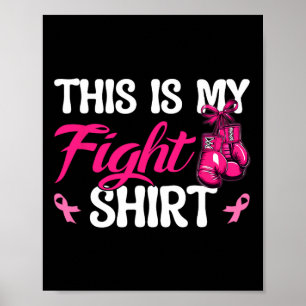 Póster Guantes De Boxeo Cáncer De Mama De Cinta Rosa Este
