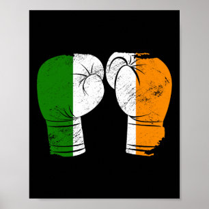 Póster Guantes de boxeo con bandera irlandesa de Guay