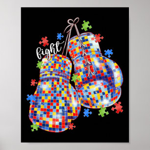 Póster Guantes de Boxeo con Pieza de Rompecabezas de Conc