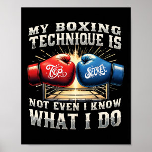 Póster Guantes de boxeo de combate - Cita divertida de gi