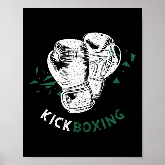 Póster Guantes de boxeo de Kickboxing (Frente)